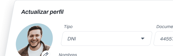 Vista de la app: configuraciones empresariales